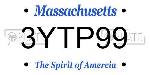 3YTP99 Massachusetts License Plate