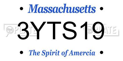 3YTS19 Massachusetts License Plate