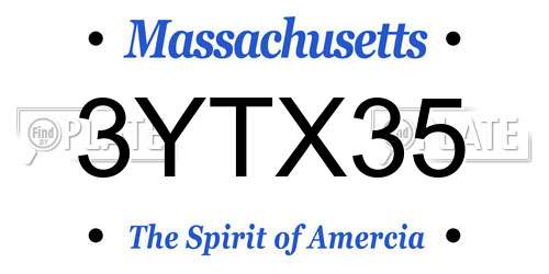 3YTX35 Massachusetts License Plate