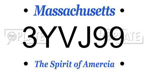 3YVJ99 Massachusetts License Plate