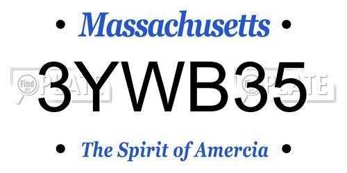 3YWB35 Massachusetts License Plate