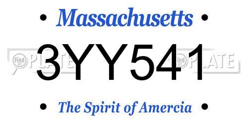 3YY541 Massachusetts License Plate