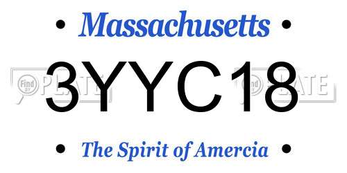 3YYC18 Massachusetts License Plate
