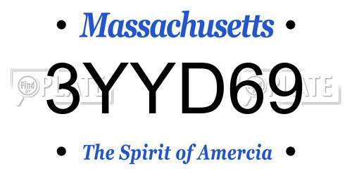3YYD69 Massachusetts License Plate