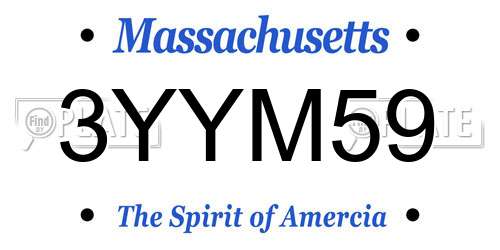 3YYM59 Massachusetts License Plate