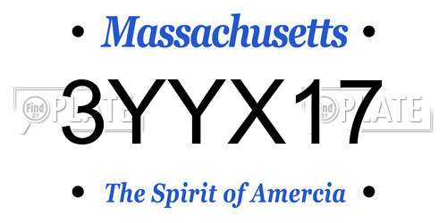 3YYX17 Massachusetts License Plate