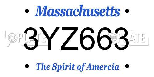 3YZ663 Massachusetts License Plate