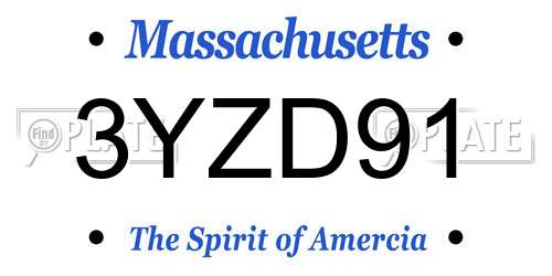 3YZD91 Massachusetts License Plate