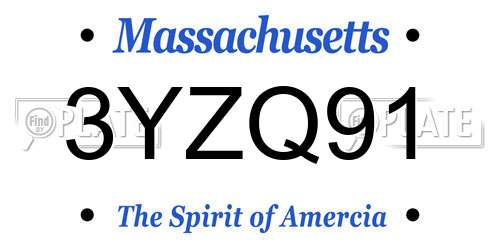 3YZQ91 Massachusetts License Plate