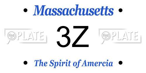 3Z Massachusetts License Plate