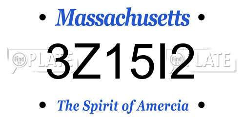 3Z15I2 Massachusetts License Plate
