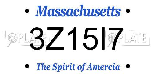 3Z15I7 Massachusetts License Plate