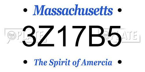 3Z17B5 Massachusetts License Plate