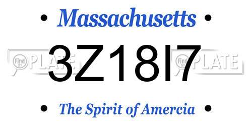 3Z18I7 Massachusetts License Plate