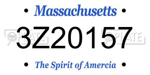 3Z20157 Massachusetts License Plate