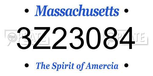 3Z23084 Massachusetts License Plate