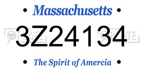 3Z24134 Massachusetts License Plate