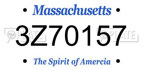 3Z70157 Massachusetts License Plate