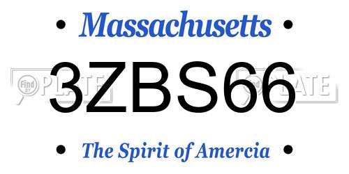 3ZBS66 Massachusetts License Plate