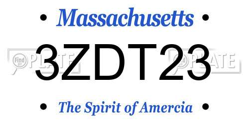 3ZDT23 Massachusetts License Plate