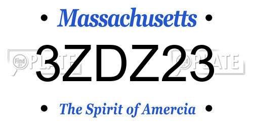 3ZDZ23 Massachusetts License Plate