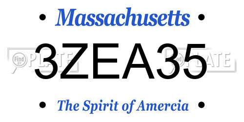 3ZEA35 Massachusetts License Plate