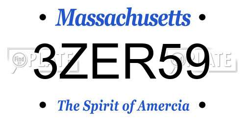3ZER59 Massachusetts License Plate