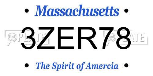 3ZER78 Massachusetts License Plate