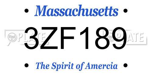 3ZF189 Massachusetts License Plate