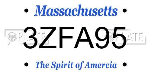 3ZFA95 Massachusetts License Plate