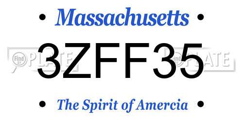 3ZFF35 Massachusetts License Plate
