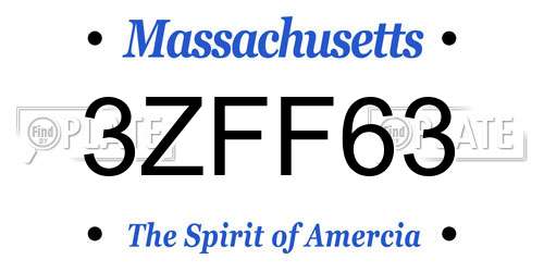 3ZFF63 Massachusetts License Plate