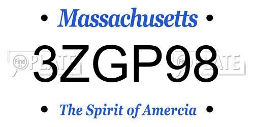 3ZGP98 Massachusetts License Plate