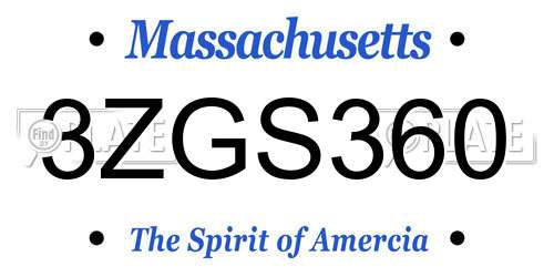 3ZGS360 Massachusetts License Plate