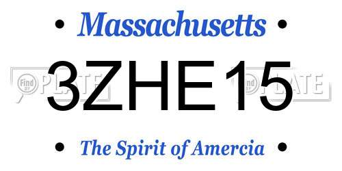 3ZHE15 Massachusetts License Plate