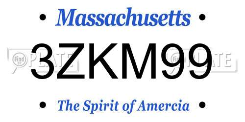 3ZKM99 Massachusetts License Plate