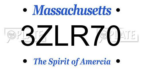 3ZLR70 Massachusetts License Plate