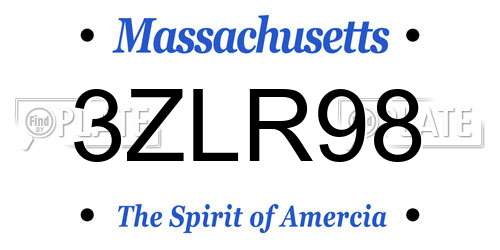 3ZLR98 Massachusetts License Plate