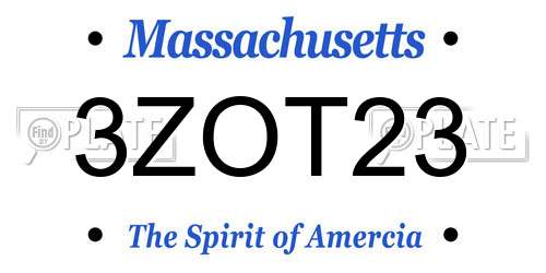 3ZOT23 Massachusetts License Plate