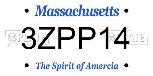 3ZPP14 Massachusetts License Plate