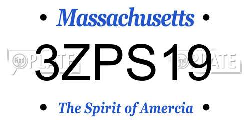 3ZPS19 Massachusetts License Plate