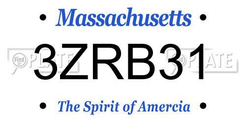 3ZRB31 Massachusetts License Plate
