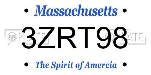 3ZRT98 Massachusetts License Plate