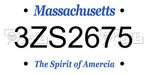 3ZS2675 Massachusetts License Plate