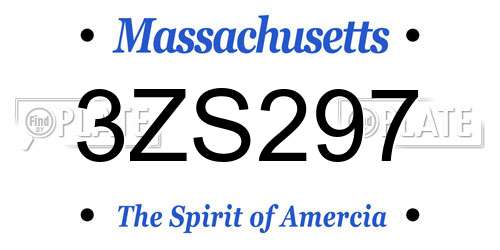 3ZS297 Massachusetts License Plate