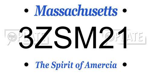 3ZSM21 Massachusetts License Plate
