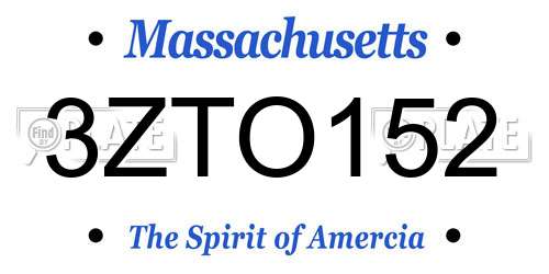 3ZTO152 Massachusetts License Plate