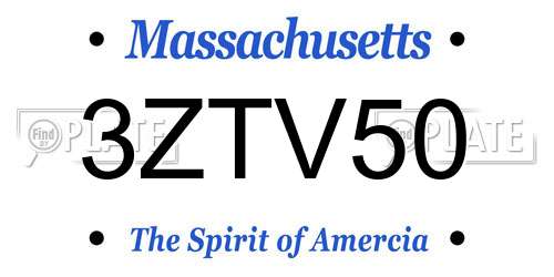 3ZTV50 Massachusetts License Plate