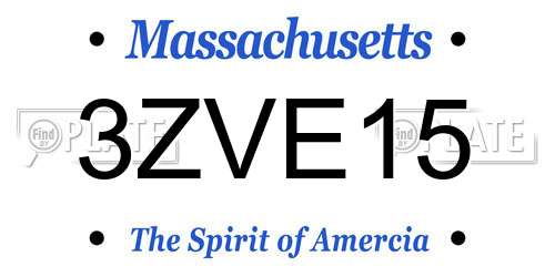 3ZVE15 Massachusetts License Plate