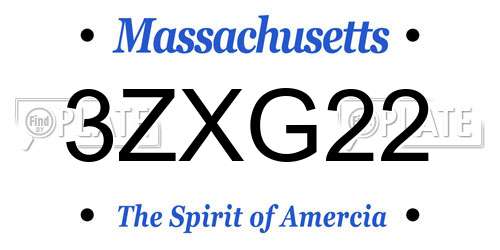 3ZXG22 Massachusetts License Plate